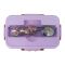 Plastic Lunch Box, 3 Compartments & Cutlery, Purple, 6.3in (H) x 3.5in (W) x 2.2in (D), K-181