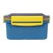 Plastic Lunch Box, 3 Compartments & Cutlery, 1500ml, Blue & Yellow, 5.9in (H) x 5.1in (W) x 3in (D), 287539