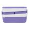 Plastic Lunch Box Including 3 Separate Rooms On 2 Levels, 1500ml, Purple, 5.9in (H) x 3.5in (W) x 1.8in (D), K-812