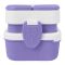 Plastic Lunch Box Including 3 Separate Rooms On 2 Levels, 1500ml, Purple, 5.9in (H) x 3.5in (W) x 1.8in (D), K-812