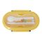 Plastic Lunch Box, 2 Compartments & Cutlery, 1000ml, Yellow, 5.9in (H) x 3in (W) x 2.2in (D), Kh-002