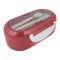 Plastic Lunch Box With 2 Compartments & Cutlery, 1000ml Capacity, Red, Kh-002