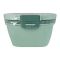 Plastic Double Layer Lunch Box, Cutlery, 1700ml, Sea Green, 4.5in (H) x 4.1in (W) x 3.3in (D), Yc-9030