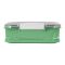 Stainless Steel Lunch Box, 3 Compartments & Cutlery, Green, 9.1in (H) x 6.3in (W) x 2in (D), 2523C