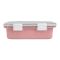 Stainless Steel Lunch Box, 3 Compartments, 850ml, Pink, 6.5in (H) x 4.3in (W) x 2in (D), 70691