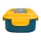 Plastic Lunch Box, 2 Compartments & Cutlery, 1100ml, Yellow & Blue, 6.1in (H) x 3.3in (W) x 2.2in (D), Yk-0225