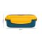 Plastic Lunch Box, 2 Compartments & Cutlery, 1100ml, Yellow & Blue, 6.1in (H) x 3.3in (W) x 2.2in (D), Yk-0225