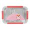 Happy Steel 2 Partitions Lunch Box, 8.1in (H) x 4.9in (W) x 2.6in (D), Pink