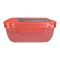 Plastic Lunch Box With Spoon, 1100ml Capacity, Red, 5.1in (H) x 5.1in (W) x 2in (D), 53002