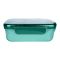 Plastic Lunch Box With Spoon, 1100ml Capacity, Green, 8.5in (H) x 4.7in (W) x 2.4in (D), 335