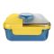 Camera Plastic Lunch Box With Crockery & Cutlery, 1000ml Capacity, 6.7in (H) x 5.3in (W) x 2.4in (D), Blue