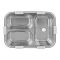 Stainless Steel Lunch Box With Cutlery, Three Compartments, 750ml, 7.5in (H) x 4.9in (W) x 2.2in (D), Green