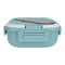 Healthy Life Plastic Lunch Box With Cutlery, Three Compartments, 6.9in (H) x 6.5in (W) x 2.6in (D), Green