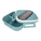 Healthy Life Plastic Lunch Box With Cutlery, Three Compartments, 6.9in (H) x 6.5in (W) x 2.6in (D), Green