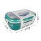 Homeatic Plastic Lunch Box With Cutlery, 1100ml, 6.9in (H) x 3.7in (W) x 2.4in (D), Green, HMT-008