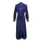 Flourish 2-Piece Nightdress With Silk Nighty and Ankle-Length Robe, Navy Blue, FLW-5984