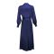 Flourish 2-Piece Nightdress With Silk Nighty and Ankle-Length Robe, Navy Blue, FLW-5984