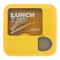 Plastic Lunch Box With Cutlery, 1100ml, Yellow, 2.4in (H) x 4.9in (W) x 4.1in (D), (1800) 0001003