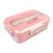 Plastic Lunch Box With Cutlery, Pink, (SH-203) 0001004