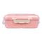 Plastic Lunch Box With Cutlery, Pink, 2.2in (H) x 6.5in (W) x 3.9in (D), (SH-203) 0001004