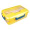 Plastic Lunch Box With Cutlery, Yellow, (SH-203) 0001004