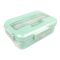 Plastic Lunch Box With Cutlery, Green, (SH-203) 0001004