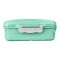 Plastic Lunch Box With Metal Cutlery, Green, 2.2in (H) x 6.5in (W) x 3.9in (D), (SH-203) 0001004