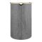 AJF Wooden Laundry Hamper/Basket with Lid, Bathroom Tall Laundry Bin, 23.6in (H) x 15.2in (W) x 12.8in (D), Grey, AY-6