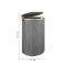 AJF Wooden Laundry Hamper/Basket with Lid, Bathroom Tall Laundry Bin, 27.8in (H) x 17.7in (W), Grey, AY-7