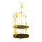 Bhoja 2-Tier Bird Cage Serving Tray, Decorative Dessert Stand for High Tea & Parties, Black & Golden Marble, JWG-019