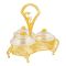 Alpen Berg 3 Compartments Snack Serving Bowl Set with Stand, For Candy, Nuts, Dips & More, Orchid Gold, TA2681