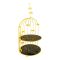 Bhoja 2-Tier Bird Cage Serving Tray, Decorative Dessert Stand for High Tea & Parties, Black & Golden Marble, JWG-018