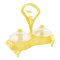 Alpen Berg 2 Compartments Snack Serving Bowl Set with Stand, For Candy, Nuts, Dips & More, Orchid Gold, TA2679