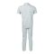 Basix Men's Check Print Cotton Loungewear Dress, 2-Piece Set, Sea Green & White, LW-823