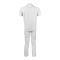 Basix Men's Check Print Cotton Loungewear Dress, 2-Piece Set, White, LW-824