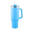 Stainless Steel Insulated Travel Coffee Tumbler with Handle & Straw Lid, Light Blue, (1971-1) 0000985