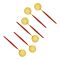 Chucan Stainless Steel Soup Spoon Set, Red & Gold, 6-Pack, CC-014