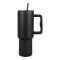 AJF Plain Stainless Steel Vacuum Insulated Tumbler With Lid & Straw, 1800ml, Black