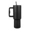 AJF Plain Stainless Steel Vacuum Insulated Tumbler With Lid & Straw, 1800ml, Black