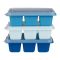 Inaaya Traders Silicone Mini Ice Tray Set, 6 Cubes, Blue, 3-Pack