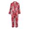 Basix Women's Silk Floral Loungewear Dress, 2-Piece Set, Crimson Red, LW-647