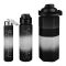 AJF Set of 3 Sports BPA-Free Water Bottles with Time Marker - 2000ml, 800ml & 280ml, Black