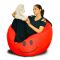 Relaxsit Smiley Fabric Bean Bag, Red, 22.83" x 29.53"