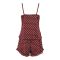 Basix Women's Polka Dots Nighty Camisole Shorts Set with Laces, Maroon & White, CS-120