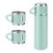 3in1 Travel Water Bottle with 3 Stainless Steel Mugs, Hot & Cold Vacuum Insulated Flask, Green, 500ml