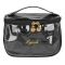 PU Leather Transparent Makeup Bag, Travel Cosmetic Organizer, Black, AF-63