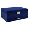 AJF Velvet 3 Layer Jewelry Organizer Case, Display Storage Box with Lock and drawer, Navy Blue