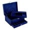 AJF Velvet 3 Layer Jewelry Organizer Case, Display Storage Box with Lock and drawer, Navy Blue