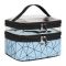 Waterproof Double Layer Zipper Travel Cosmetic Bag, Makeup Organizer & Toiletry Pouch, Blue