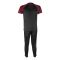 Basix Men's Embroidered Dry Fit Raglan Sleeves Tracksuit, Black & Maroon, TS-202